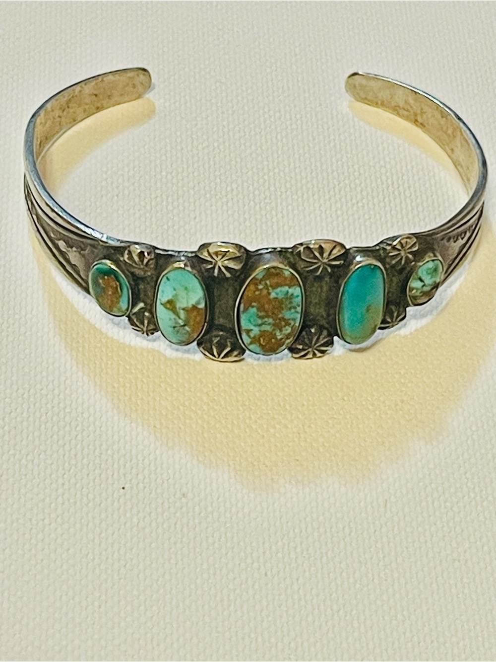 VIG FRED HARVEY ERA Navajo Sterling Silver Turquoise Cuff Bracelet 19g 6.25"